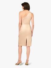 AIDAN MATTOX FOIL MIKADO MIDI DRESS